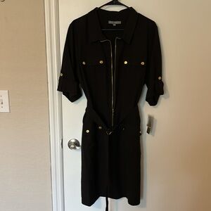 NEW TAGS ON Sharagano Black Dress with Gold accents